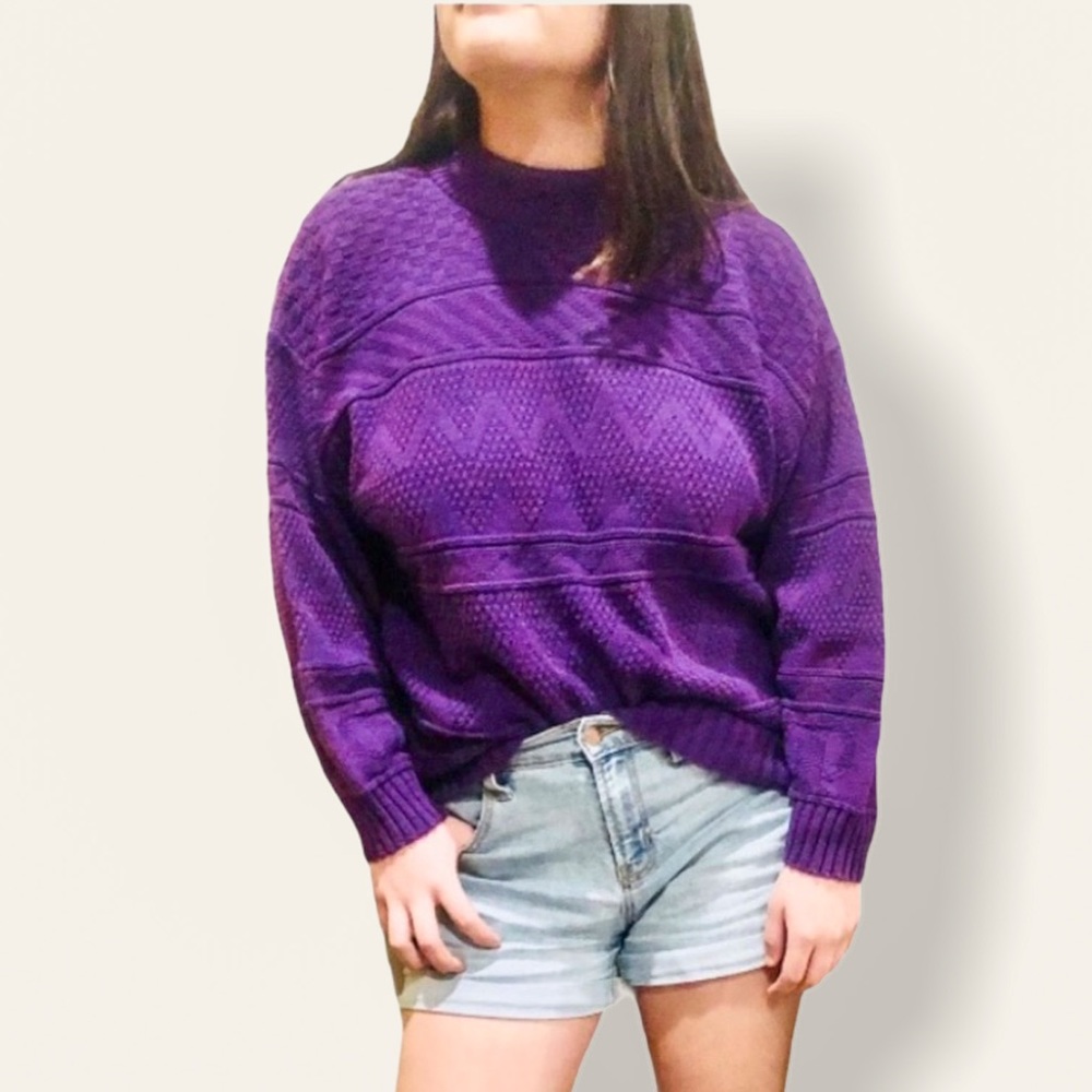 💜 Vintage purple oversized slouchy sweater